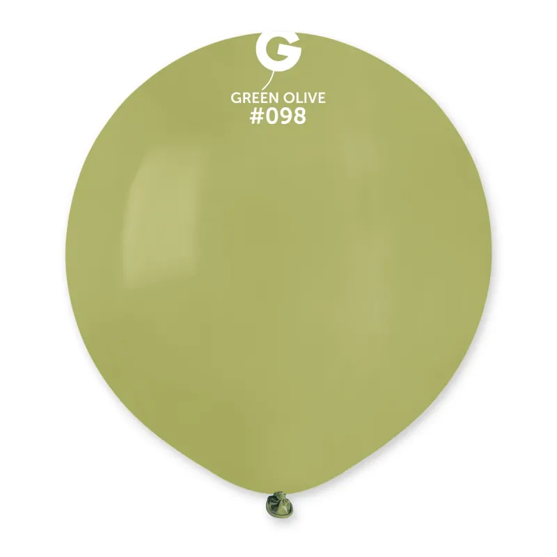 G19 Gemar Standard Olive Latex Balloons #098 19in - 25 pieces