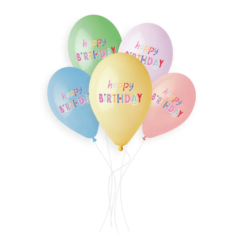 Gemar Standard Printed Sweet Happy Birthday Ass. Latex Balloons #1014 13in - 50 pieces