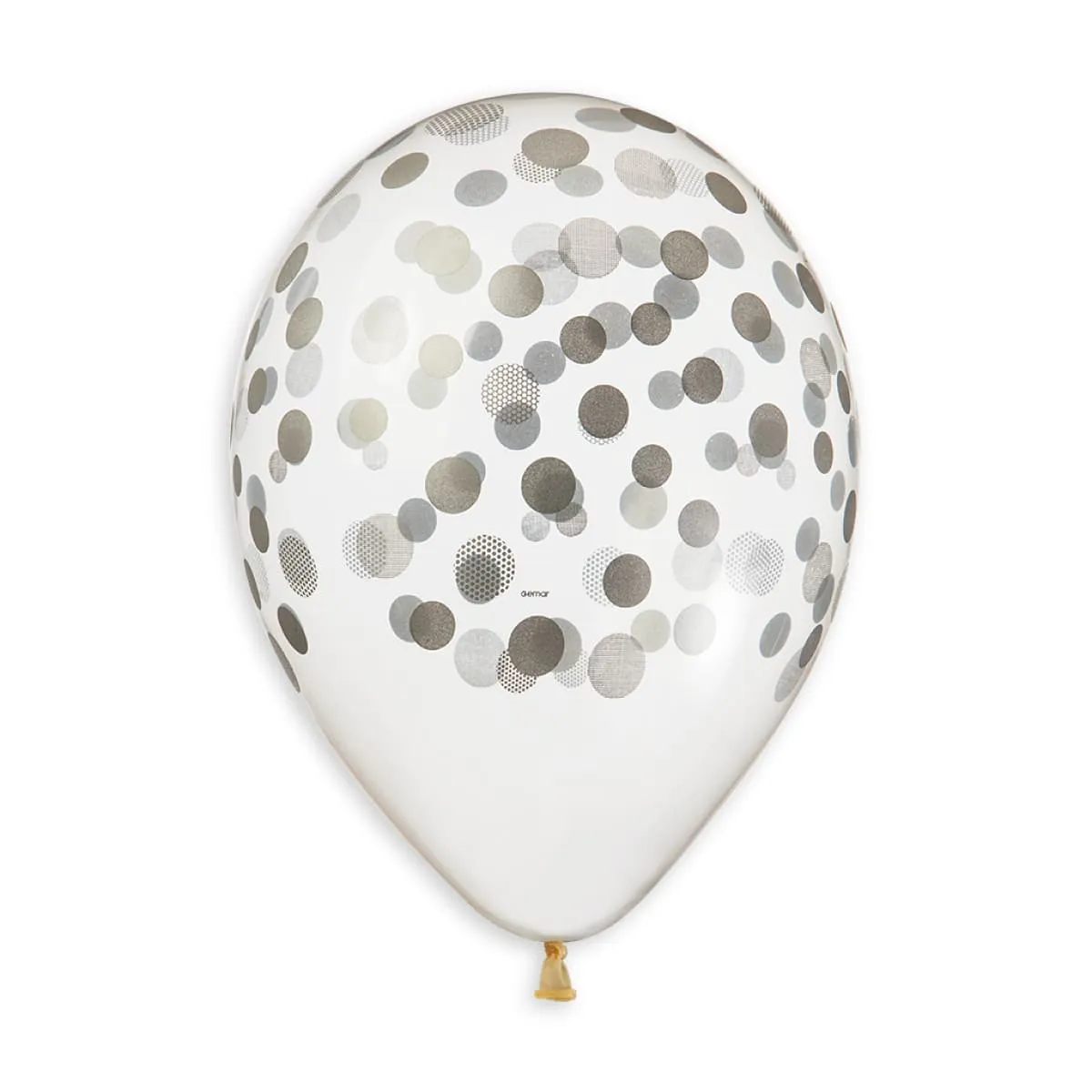 Gemar Crystal Printed Clear Silver Latex Balloons #000 13in - 50 pieces