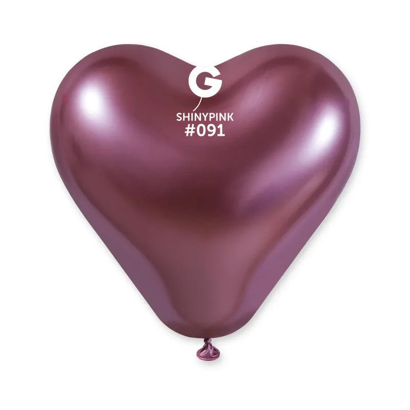 Gemar Shiny Pink Latex Balloons #091 12in - 25 pieces