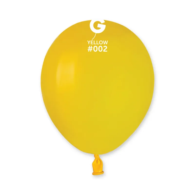 Gemar Standard Yellow Latex Balloons #002 5in - 100 pieces