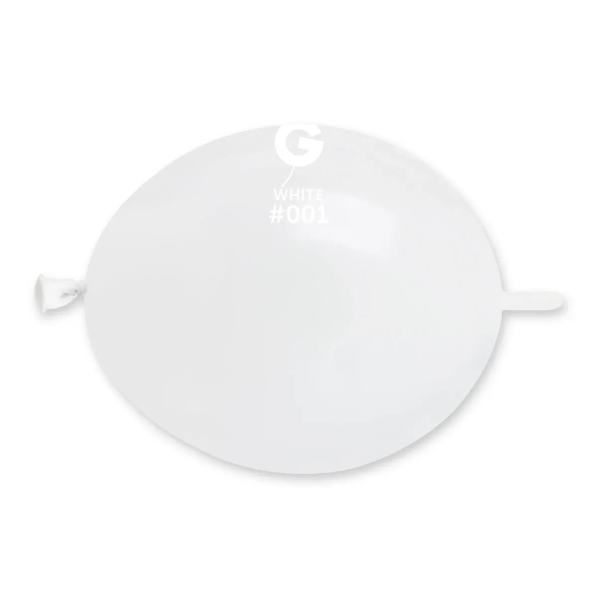 GL6 Gemar Standard White Latex Balloons #001 6in - 100 pieces GL6