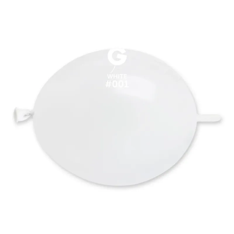 GL6 Gemar Standard White Latex Balloons #001 6in - 100 pieces GL6