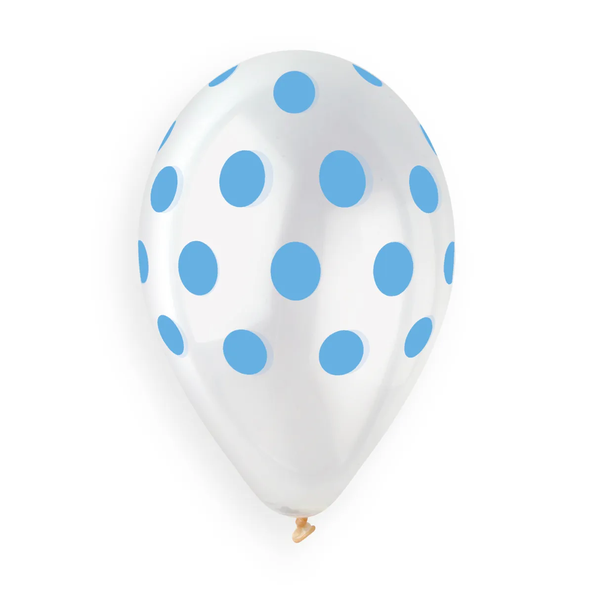 Gemar Crystal Printed White & Light Blue Polka Dot Dots Latex Balloons # 157 13in - 50 pieces