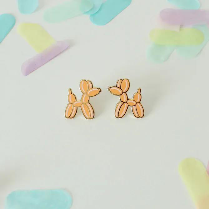 Peach Sunset Large Balloon Dog Earrings