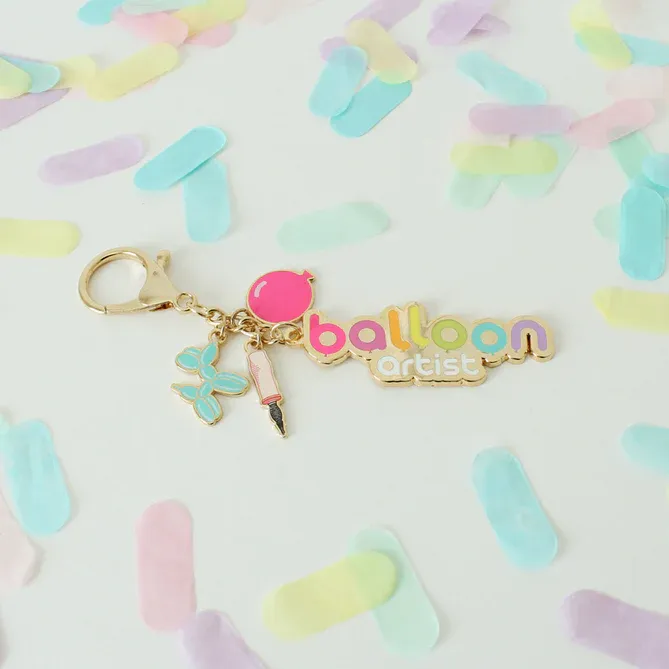 Teal Balloon Artist Bag Charm Set