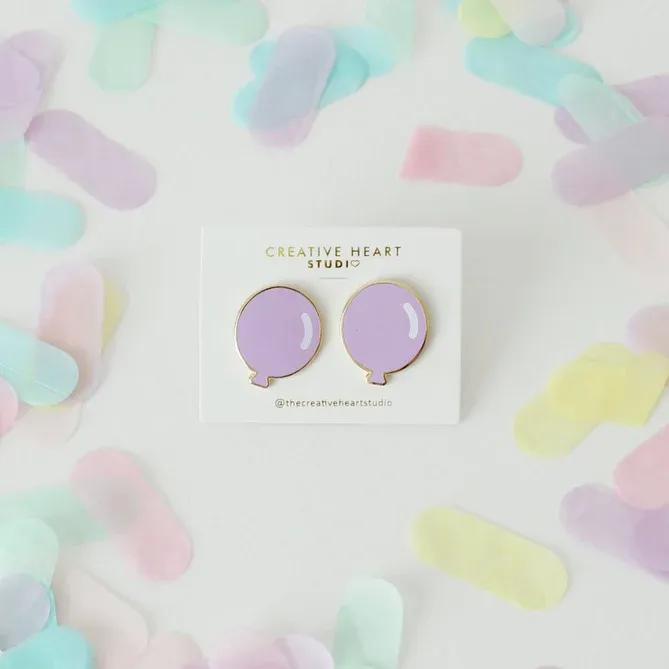 Lavender Balloon Shaped Earrings