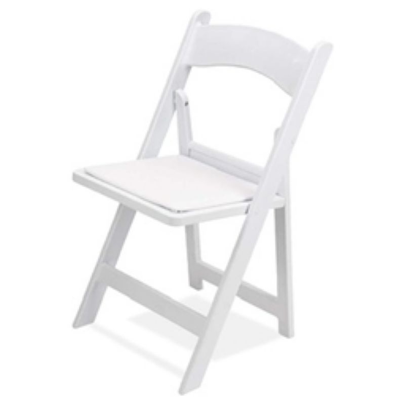 White Resin Folding Chair 