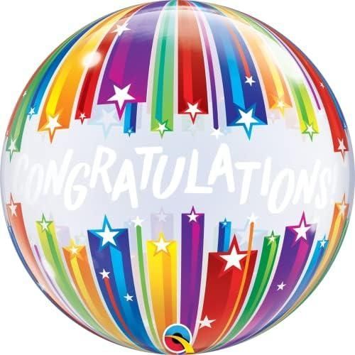 Qualatex Bubble Congrats Shooting Stars