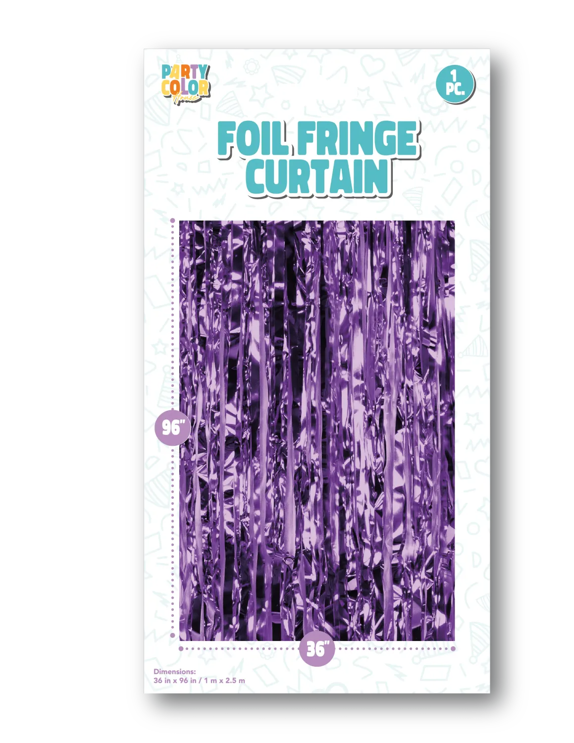 PURPLE GLOSS FOIL FRINGE DOOR CURTAIN
