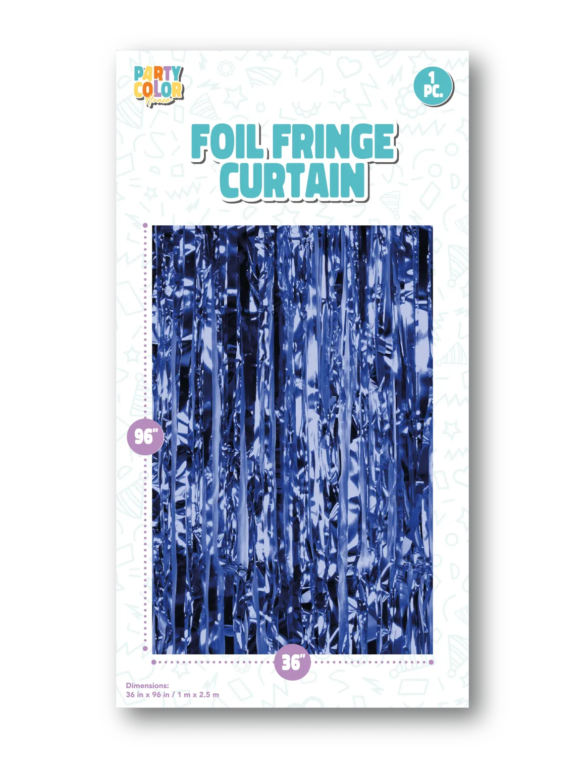 BLUE GLOSS FOIL FRINGE DOOR CURTAIN
