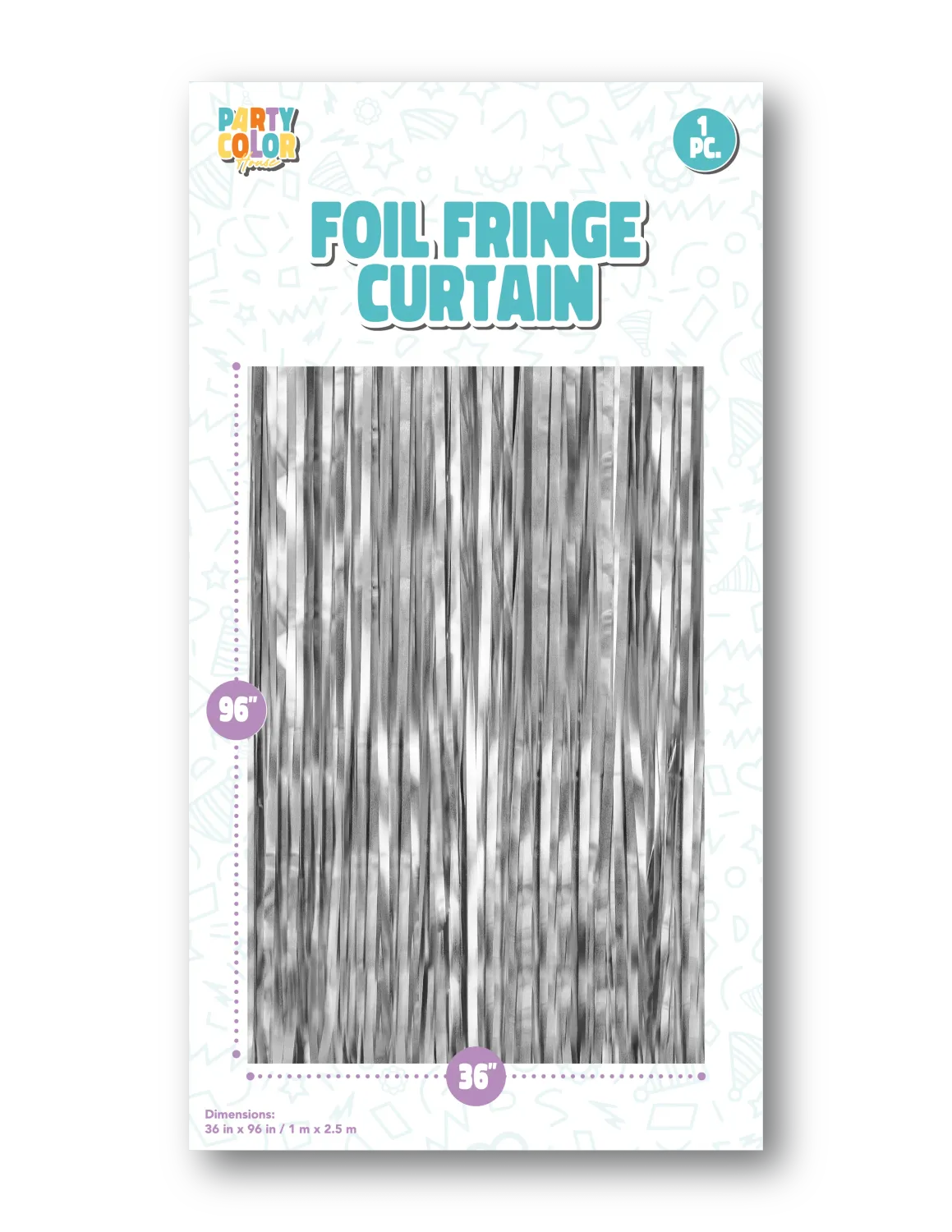 SILVER MATTE FOIL FRINGE DOOR CURTAIN