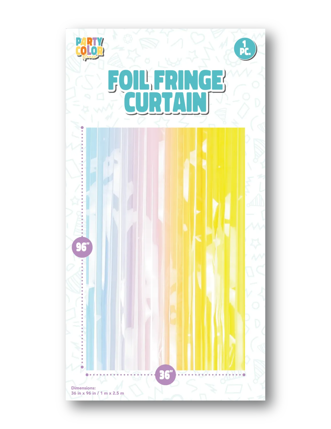 GRADIENT MACARON FOIL FRINGE CURTAIN