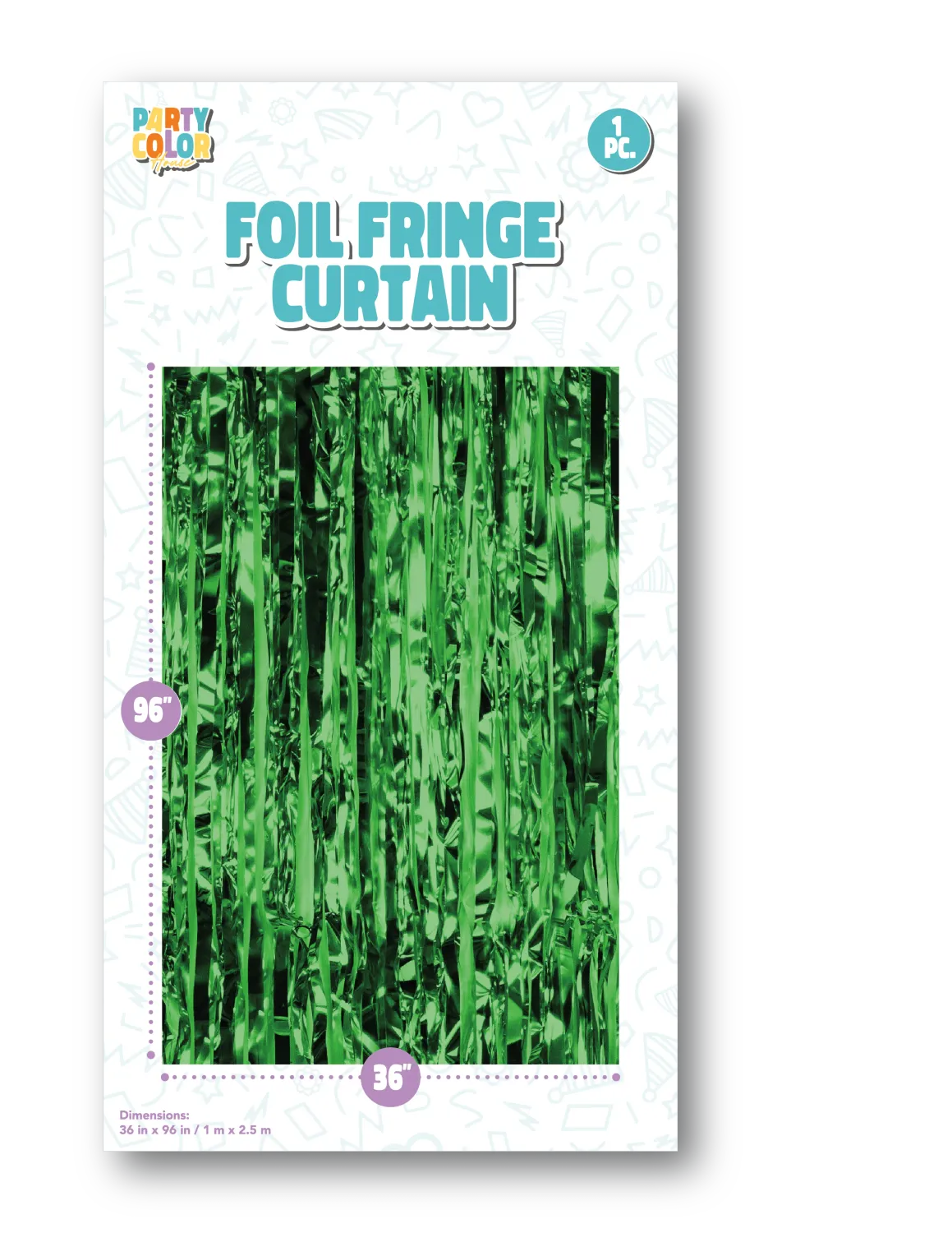 GREEN GLOSS FOIL FRINGE DOOR CURTAIN
