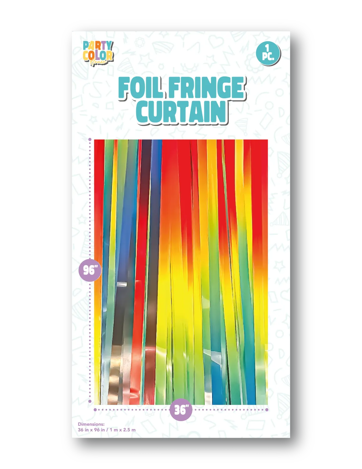 GRADIENT BLUE-RED FOIL FRINGE CURTAIN