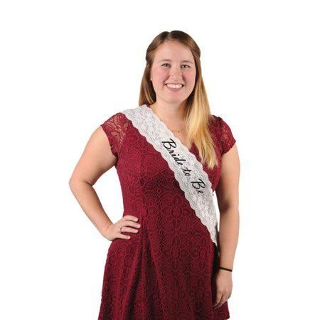 Beistle 60352 33 x 4 in. Bride To Be Lace Sash