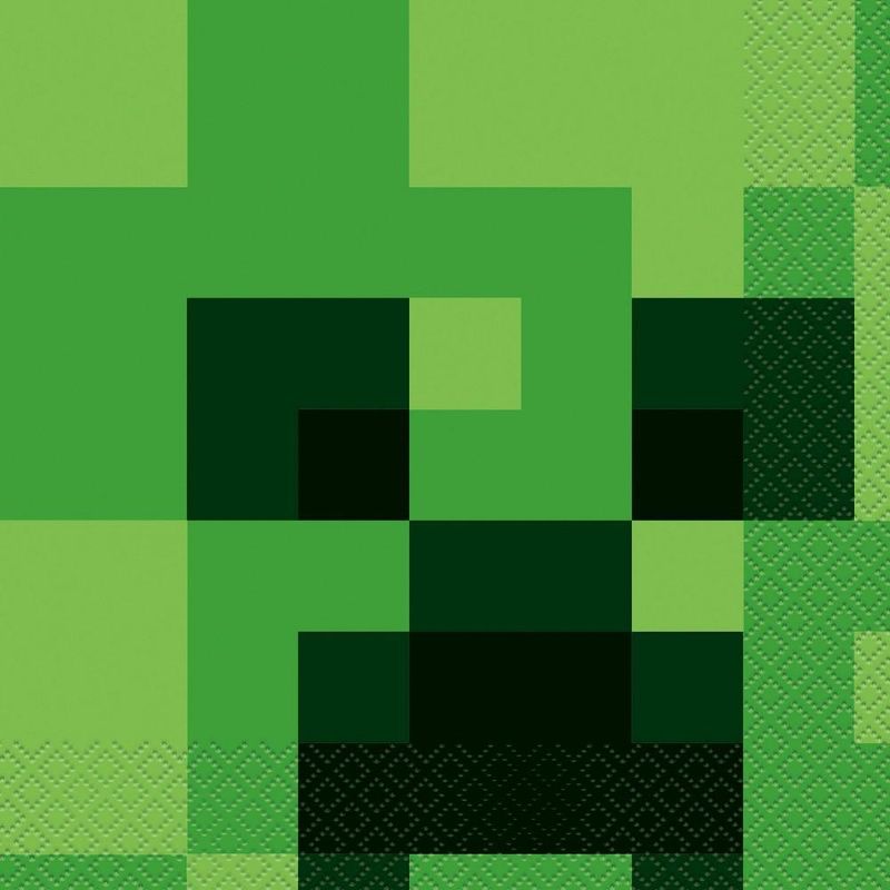Unique Party Tableware Minecraft Lucheon Paper Napkins | 6.5" x 6.5" | 16 pcs