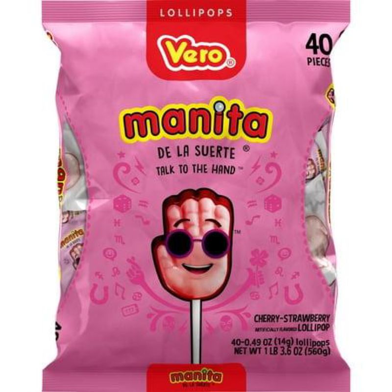 VERO Manita 40 ct Bag Flavored Lollipop