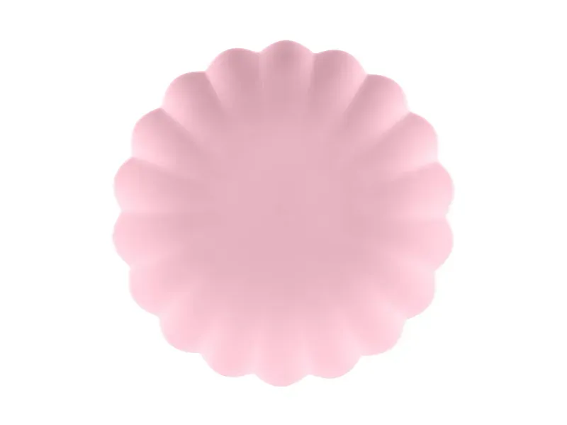 PLASTIC PLATES FRILL PINK (22X22CM - 1PKT/4PC)