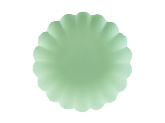 PLASTIC PLATES FRILL SAGE (22X22CM - 1PKT/4PC)