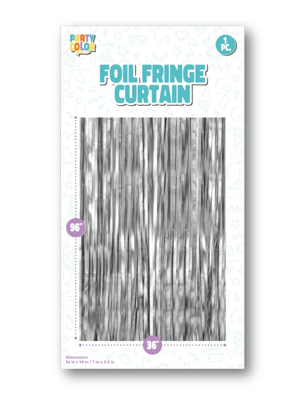 SILVER GLOSS FOIL FRINGE DOOR CURTAIN
