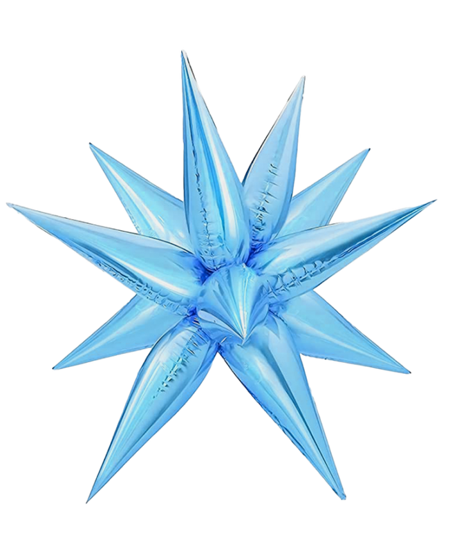Foil Balloon Starburst Light Blue 40in