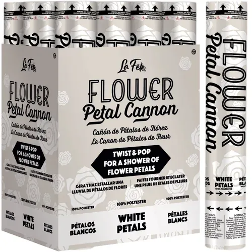 12" FLOWER PETAL CANNON WHITE 1Pc
