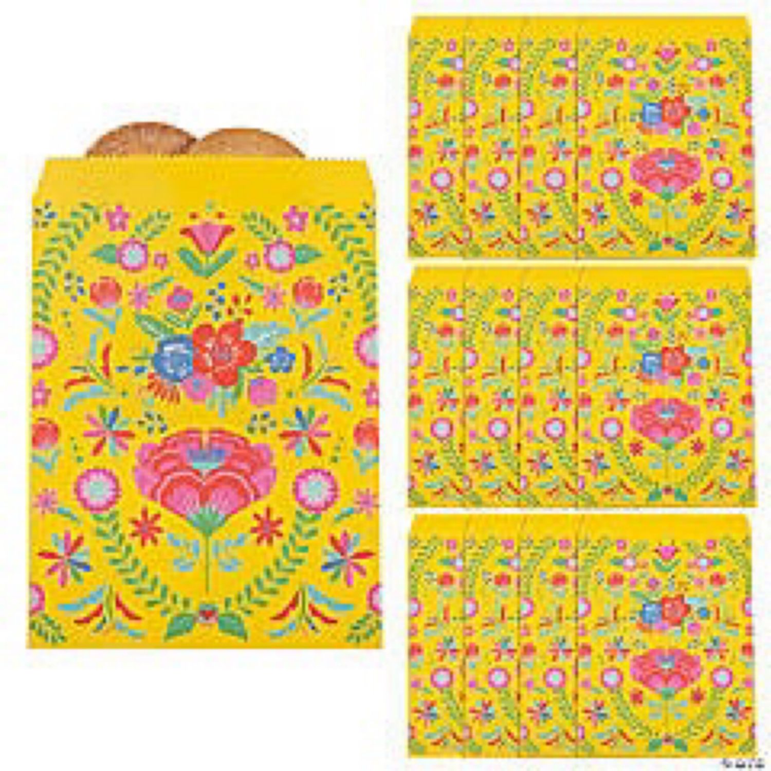 Fiesta Floral Bright Treat Bags with Stickers