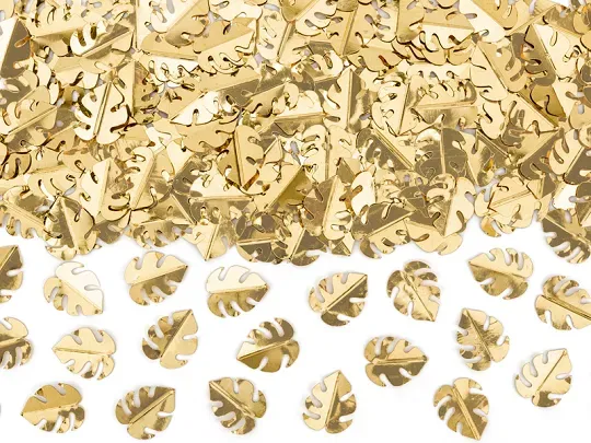 Metallic confetti Leafs, gold, 15g
