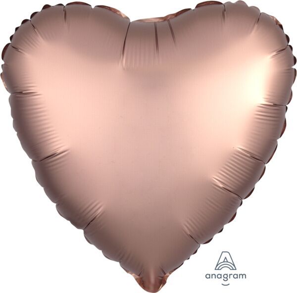 Anagram 18" ROSE COPPER SATIN LUXE HEART HX