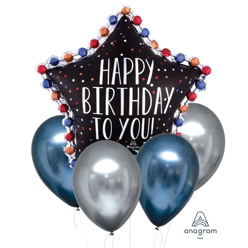 Foil Balloon Bouquet Birthday Satin Infused Luxe Star