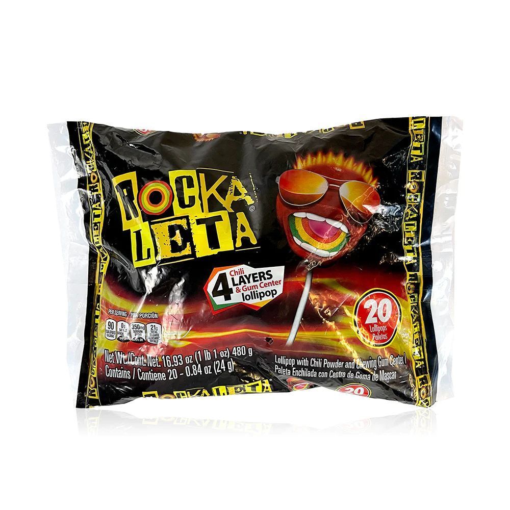 Rockaleta Bag Gum Center Lollipo And Soft Candy Mexican Candy