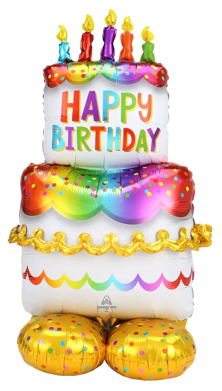 Foil Balloon Airloonz HBD Cake 53in