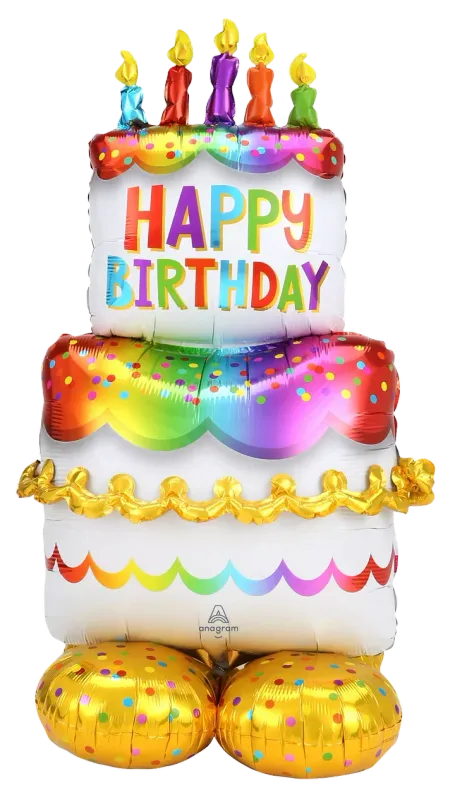 Foil Balloon Airloonz HBD Cake 53in