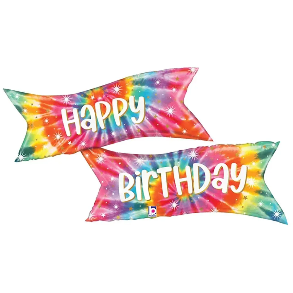 49" TIE-DIE BANNER BIRTHDAY SHAPE