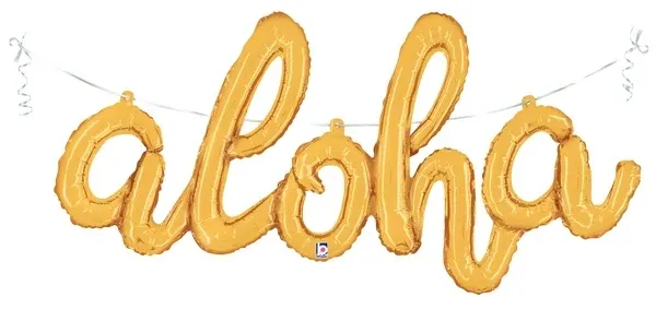 45" ALOHA SCRIPT GOLD