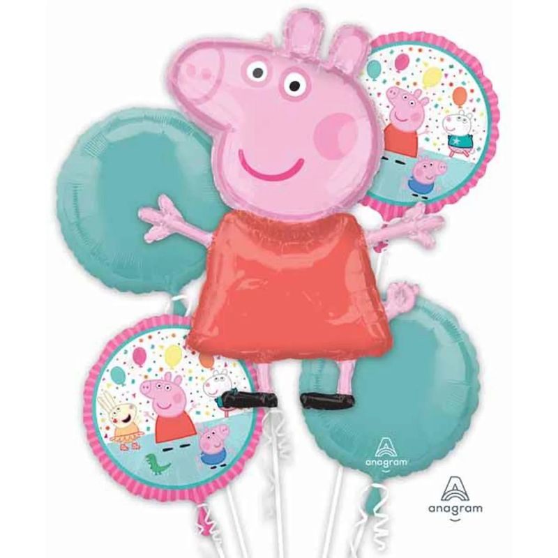 Peppa Pig Foil Balloon Bouquet, Medium