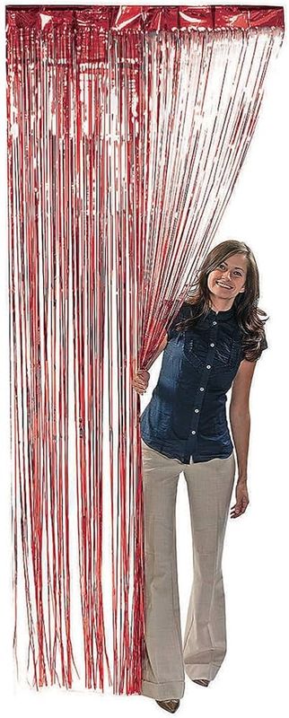 Red Metallic Fringe Curtain