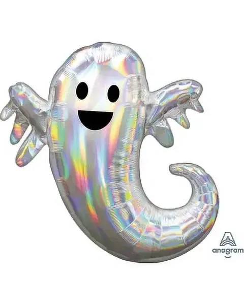 Foil Balloon Halloween Iridescent Ghost 28in