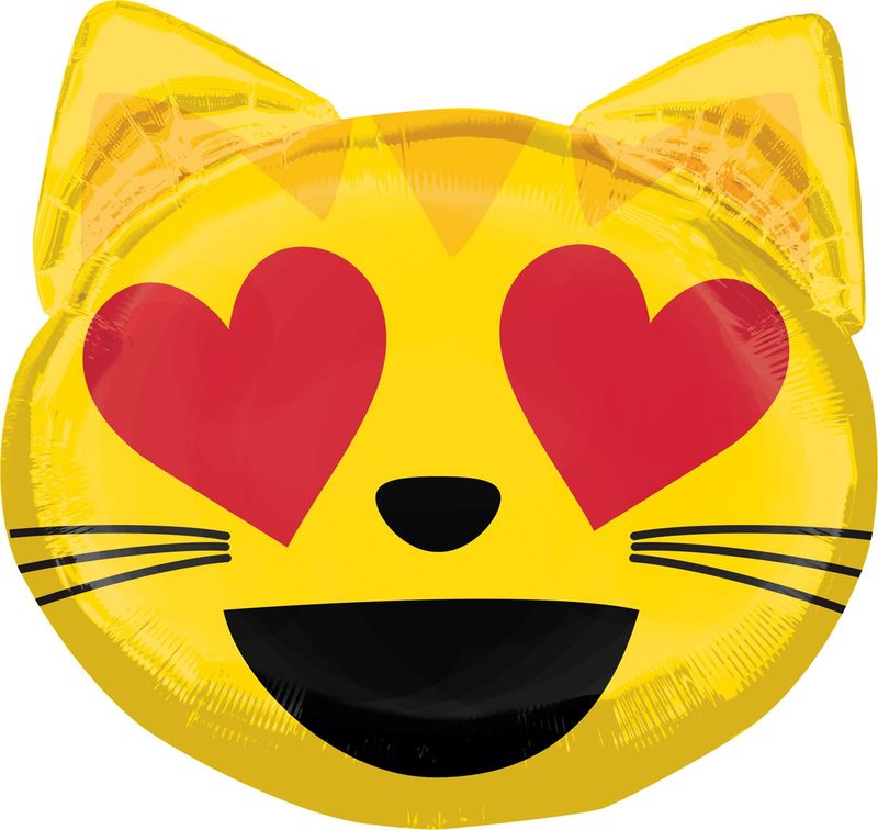 Cat Love Emoticon Supershape Foil Party Balloon
