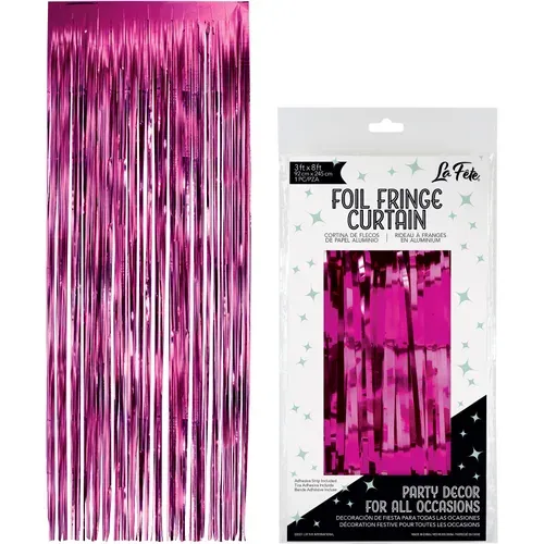 FUCHSIA GLOSS FOI FRINGE DOOR CURTAIN