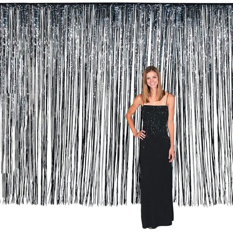 Large Black Fringe Door Curtain – Party Entrance Decoration Backdrop