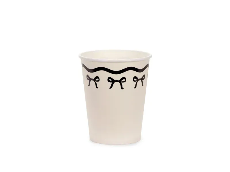 CUPS WITH BOWS CREAM & BLACK (220ML)