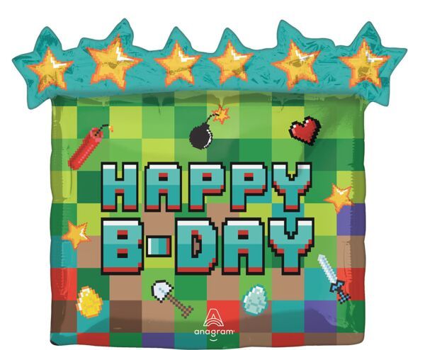 PIXEL BIRTHDAY PARTY SUPER SHAPE