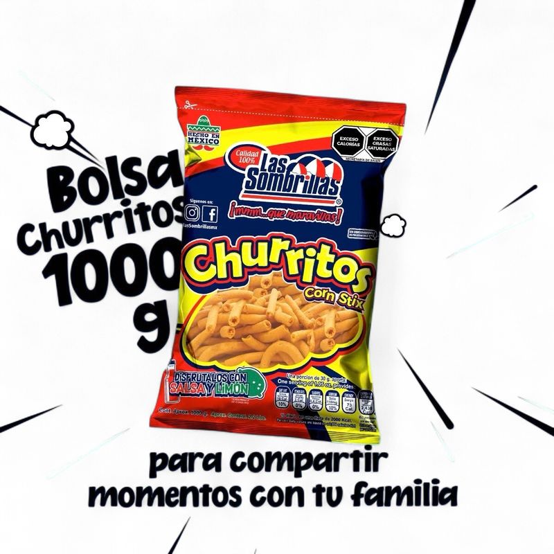 Churritos Las Sombrillas Mexican Candy 1Kg (2.2lbs)