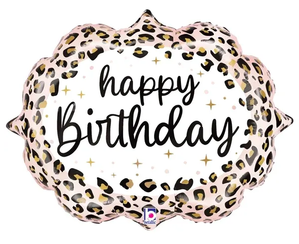 27" SATIN LEOPARD BIRTHDAY