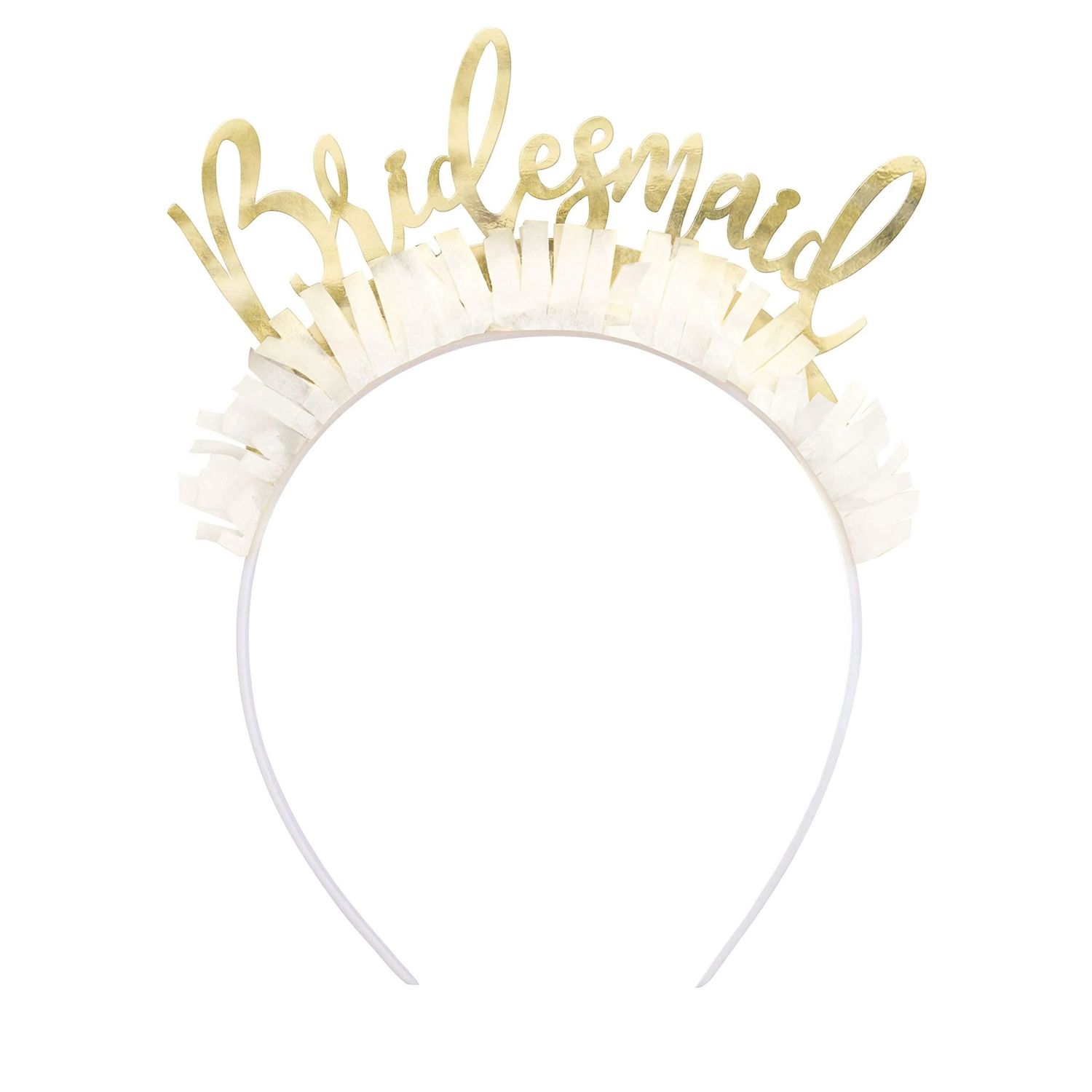 Bridesmaid Bachelorette Party Headbands (4ct) - Elegant Gold & White Design