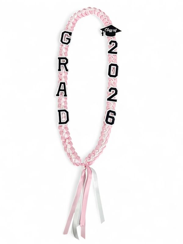 Class Of 2026 Pink and White Lei