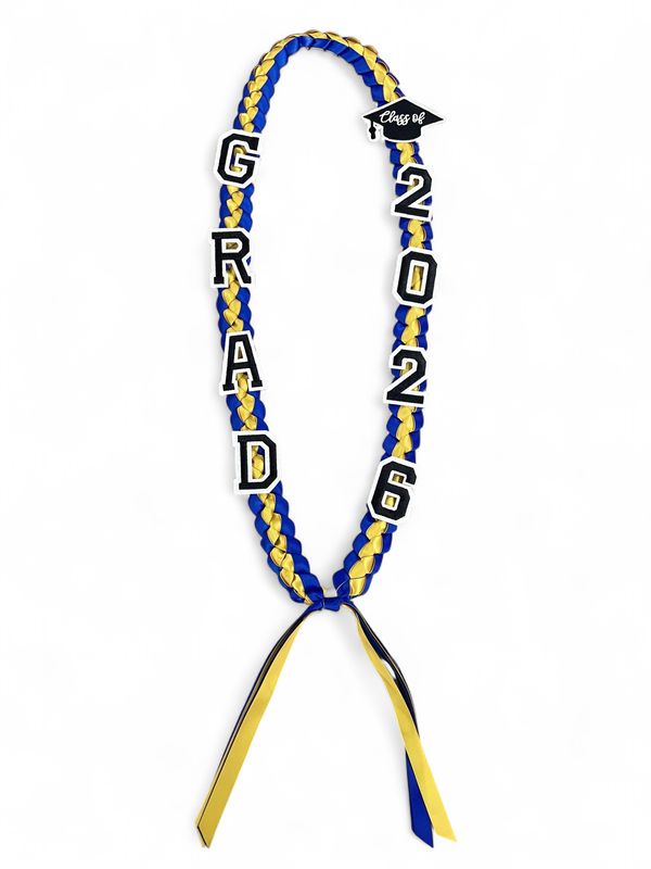 Class Of 2026 Blue and Gold Lei