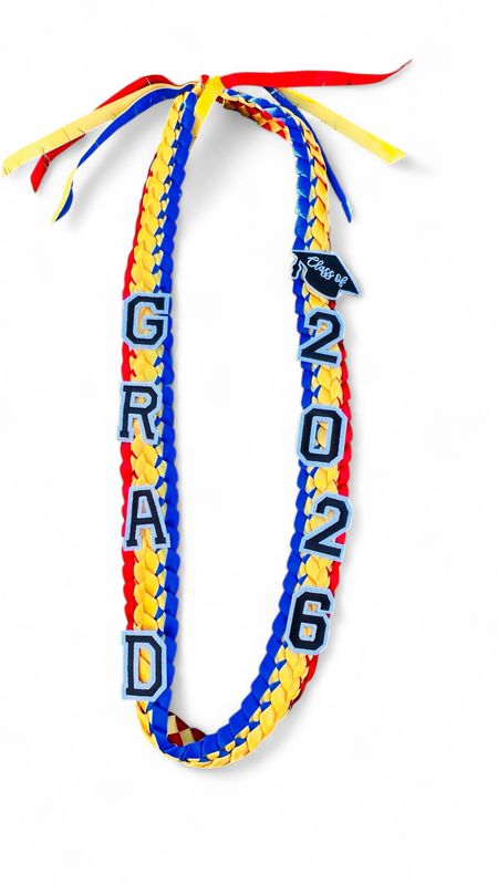 Class Of 2026 Red, Blue, and Gold Lei